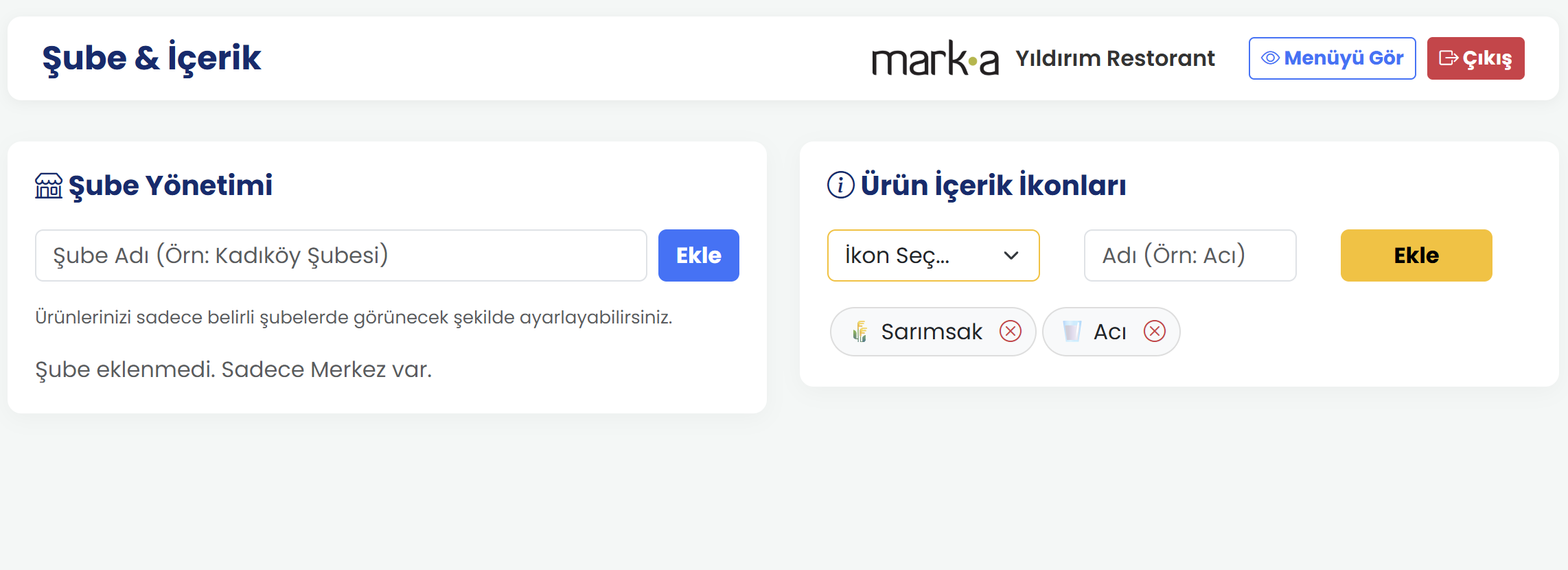 Sınırsız Şube Ekleme ve Yönetimi
